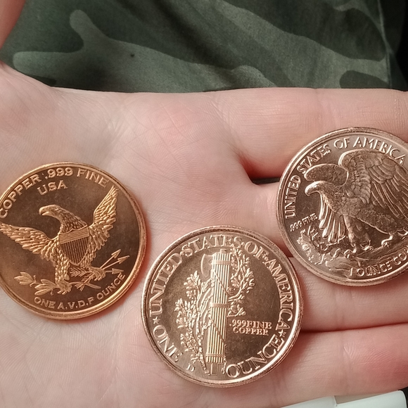 3x 1oz copper rounds mercury Dime design 4th of July standing liberty copper+ 🎁 - Picture 5 of 5